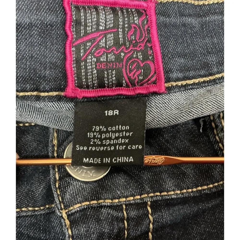 Torrid Woman’s Dark Wash Denim Blue Jeans‎ Sz 18R Straight Leg RN 120684
